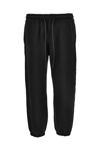 Versace Men's Regular Fit Side Stripe Black Trousers with Elastic Waist and Cuffs 79Gaac02Cf02C-899