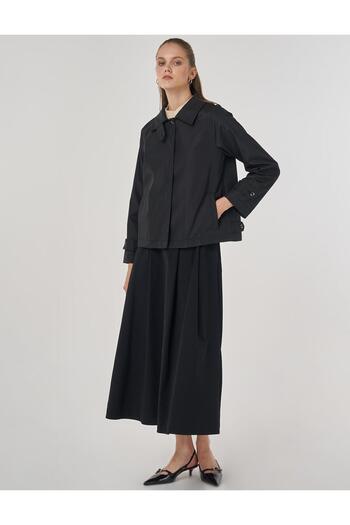KYR Şömizye Collar Short Jacket Black