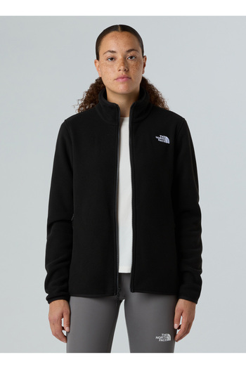 THE NORTH FACE Nf0A8D2Fjk31-Glacier Fleece Jacket Black Zippered Collar Standard Plain Women's Sweatshirt