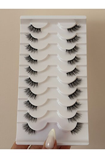hulyabeauty GERÇEK SAÇ İPEK 10LU YARIM KİRPİK SETİ