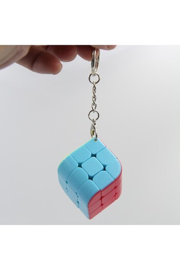 TOYFEST 3X3X3 Colorful Magic Cube Keychain – Durable and Portable Mind Intelligence Cube with Quick Rotation