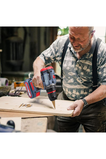 VINNYSEN Cordless Drill Set, 48V Brushless Electric Drill with 2 Batteries and Charger