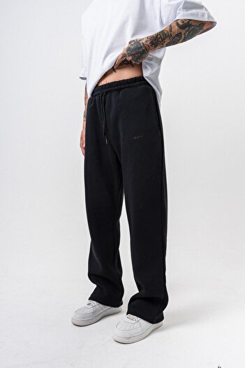 Respire Men's Basic Baggy Sweatpants with Text Detail Navy Blue