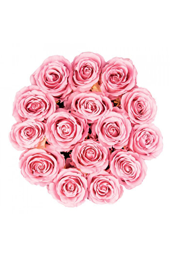 velve Floral arrangement with 15 soap roses, in a round black box, Red
