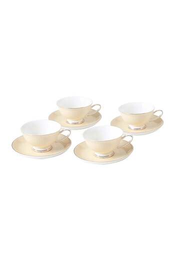 Shuer 8-Piece Cup And Saucer Set Gold 10.5x10.5x6cm