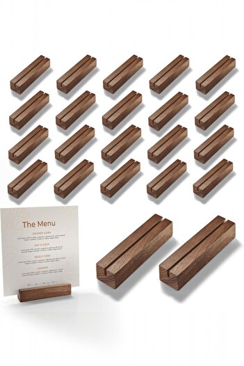 OK Wood 20-Piece Wooden Desktop Card Holder – Menu Photo & Number Stand |   Wedding Party Event Organization