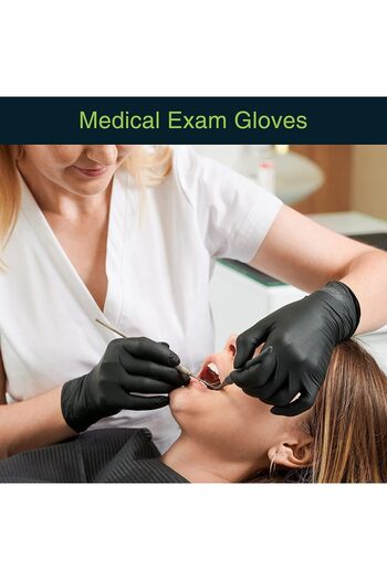 Falcon Vinyl Gloves - Black Powder Free Medium (2 Packs x 100 Pieces)