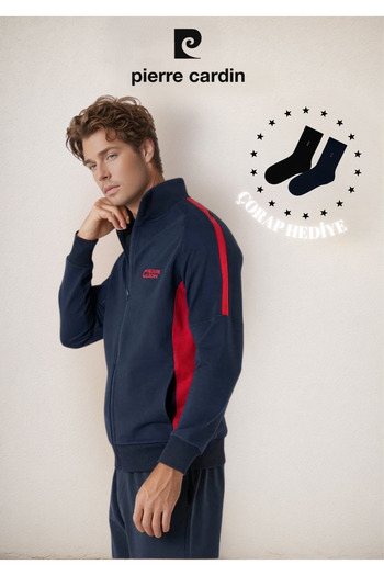 Pierre Cardin Men's Cotton & Lycra Regular Fit Front Zipper Boxed Tracksuit Set Ol.Pc.7135.001