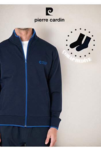 Pierre Cardin Men's Clothing Regular Fit Stand Collar Cotton & Lycra Tracksuit Set Ol.Pc.7120.001