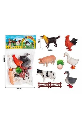 Toy Toy Toy Set of figurines 'Domestic Animals and Birds' — 6 animals, 34x19 cm, multicolor