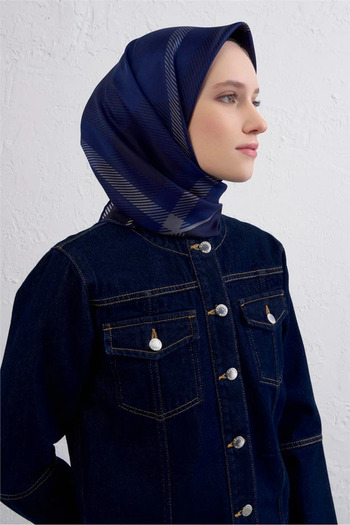 Armine Tivil Silk Plaid Pattern Scarf 9418D
