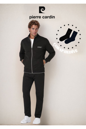 Pierre Cardin Men's Clothing Regular Fit Stand Collar Cotton & Lycra Tracksuit Set Ol.Pc.7120.001