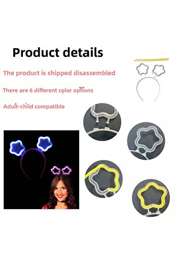 TTT Glow Stick Glow in the Dark Highlighter Star Crown 12 Pieces