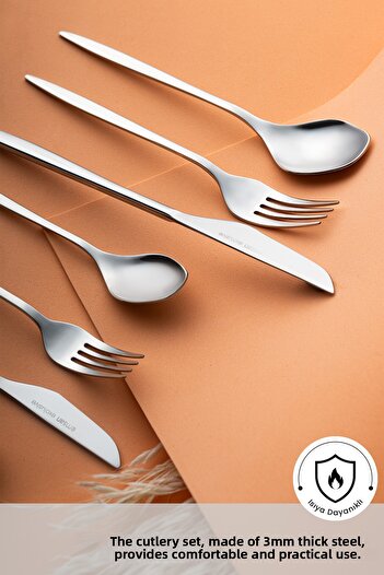 Emsan Alisa 84 Piece Boxed Fork Spoon Knife Set for 12 Persons
