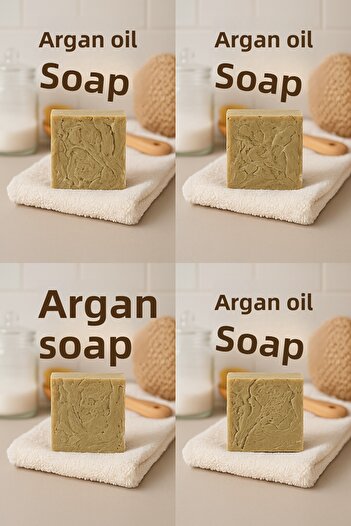 Newleaf 4 Pieces Argan Soap – Intensive Moisturizing & Skin Repairing Handmade Soap 110g