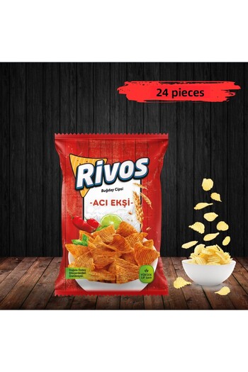 Rivos Wheat Chips Bitter Sour 56 Gr*24 Pieces