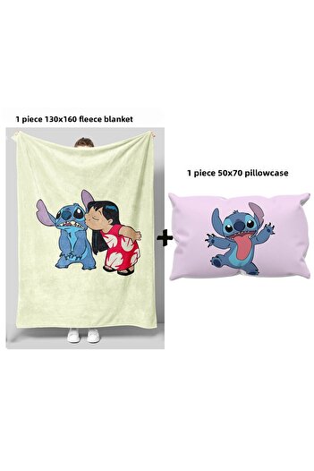 GC GÖKHAN CLUB Stich Themed Fleece Blanket Pillowcase