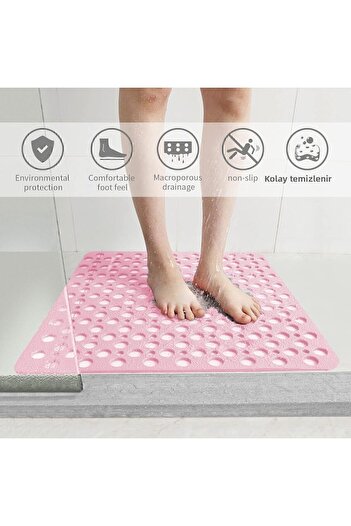 MAİN SHOP 2 Pieces Non-Slip Shower Cabin Bath and Shower Mat Square Bubble 54 X 54 cm M-149