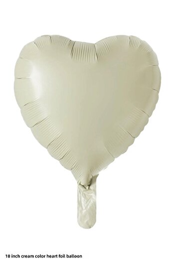 Bunloon Cream Color Heart Foil Balloon 18 Inch – Elegant Party and Special Occasion Balloon