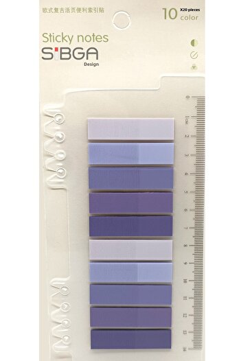sibga tasarım Post-It Clear Purple Tones - Bookmark, 200 Sheets Sticker Note Paper