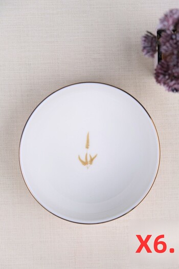 tabakevi Tabak Evi Porcelain Natura Marinum Gold Gilded Bowl 13.50cm Set of 6