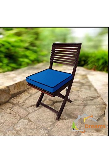 DÜŞLER EV TEKSTİLİ 40x40 Pernă pentru scaun din material Duck, fără model, rezistentă la apă și la pete, cu fermoar și șireturi, 5 cm