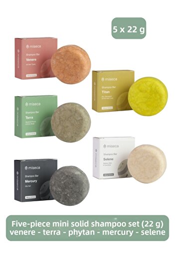 miseca Mini Size Five Solid Shampoo Trial Set 22g