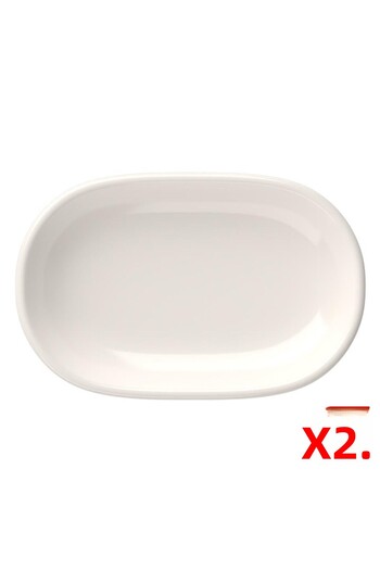 tabakevi Plate House Magnus Oval Boat Plate 27.50X17.50X3Cm 2 Pieces
