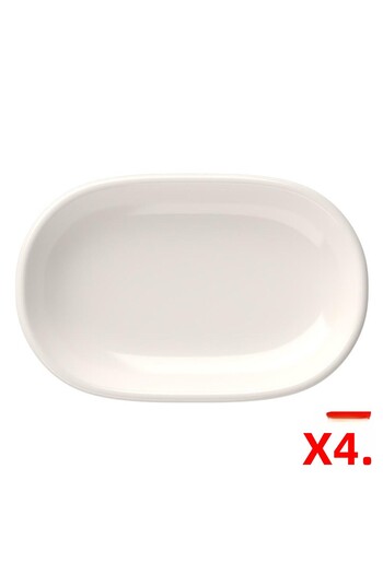 tabakevi Plate House Magnus Oval Boat Plate 27,50X17,50X3Cm 4 Pcs