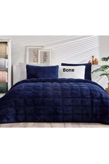 Özdilek Bone Nova Quilt (Without Pillow) Sherpa Blanket Textured Double Size (195X215)