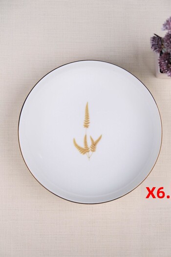 tabakevi Tabak Evi Porcelain Natura Marinum Gold Gilded Deep Plate 18.50cm Set of 6