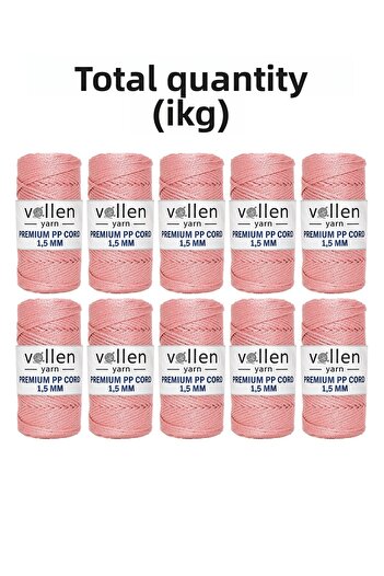 vollen yarn Polyester Macrame Cord 1.5 mm 100 g 150 m – Pack of 10, Supla and Bag Cord