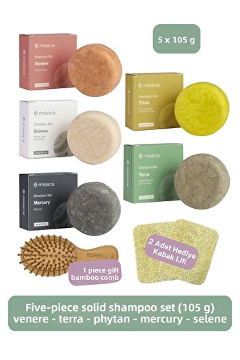 miseca Five-Piece Solid Shampoo Full Size Trial Set