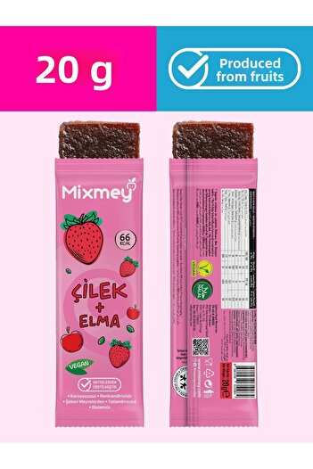 mixmey Red Fruit Bar Series 20 Pieces |   Healthy Snacks – Vegan, Gluten Free (20Gr X 20 Pcs)