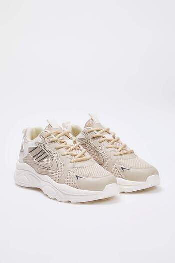 TRENDYOL SHOES Ανδρικά αθλητικά παπούτσια με μπεζ δαντέλα με λεπτομέρεια από πλέγμα 
 ΤΑΚΑ26SN00020