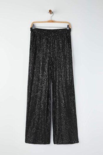 Trendyol Collection Black Sequin Stylish/Night Party Pants Tpraw26Pl00001