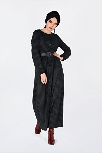 Alvina Stripes Dress with Shirt Sleeves 4815