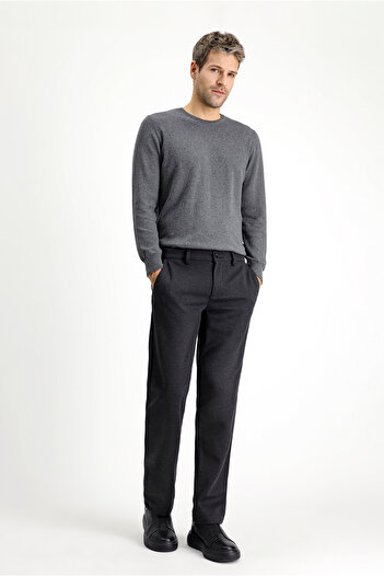 Kiğılı Slim Fit Dar Kesim Likralı Örme Klasik Kumaş Pantolon