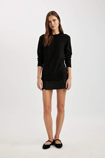 DeFacto Relax Fit Crew Neck Basic Plain Knit Sweater (25 Wn)