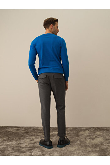 Xint Erkek Koyu Gri Dokulu Esnek Dokulu Slim Fit Jogger Pantolon