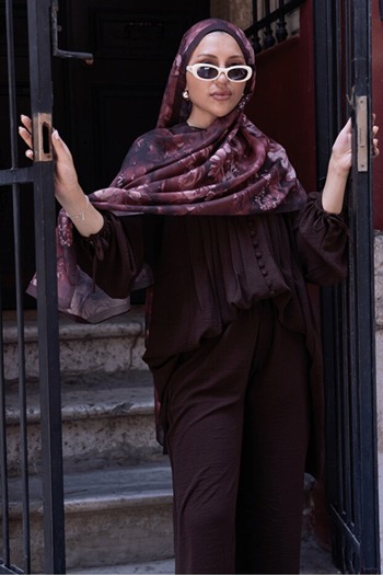 Gogoey Mystic Bloom Pattern Cotton Silk Shawl