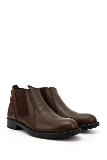 GÖNDERİ(R) Men's Brown Antique Zippered Genuine Leather Chelsea Boots