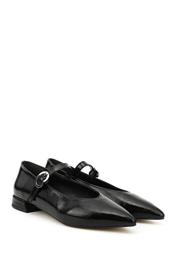 GÖNDERİ(R) Women'S/Girls' Black Pointed Toe Mary Jane Ballet Flats