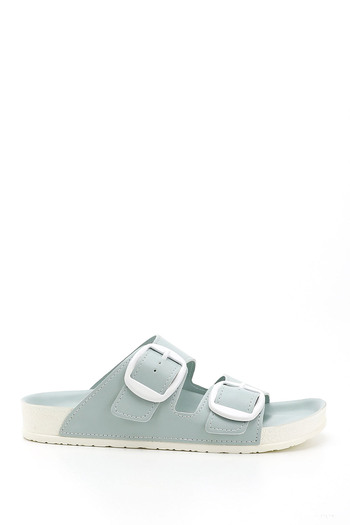 GÖNDERİ(R) Women/Girls Green Buckle Daily Slippers