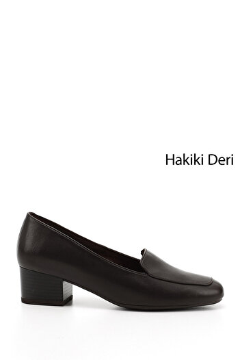 GÖNDERİ(R) Női/lányos barna antik, tompa orrú, rövid, vastag sarkú valódi bőrcipő