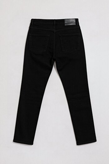 MARKAPIA Men's Straight Fit Lycra Black Jean Trousers