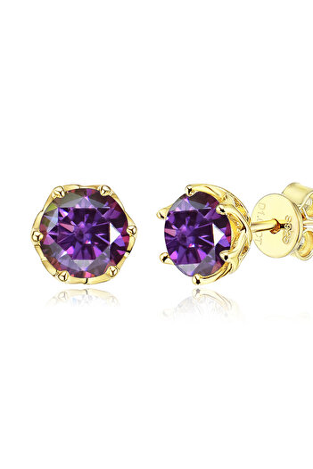 Choice 0.5 CT X 2 Purplish Red JoyceJelly 1/2/4CT D Color Moissanite Diamond Stud Earrings S925 Sterling Si