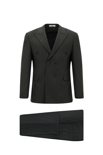 Kiğılı Relaxed Fit Comfortable Cut Striped Double Breasted Suit