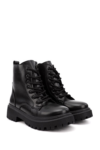 GÖNDERİ(R) Women / Girls Black Zippered Thick Heeled Boots