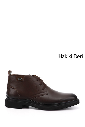GÖNDERİ(R) Men's Brown Antique Lace-Up Genuine Leather Classic Boots